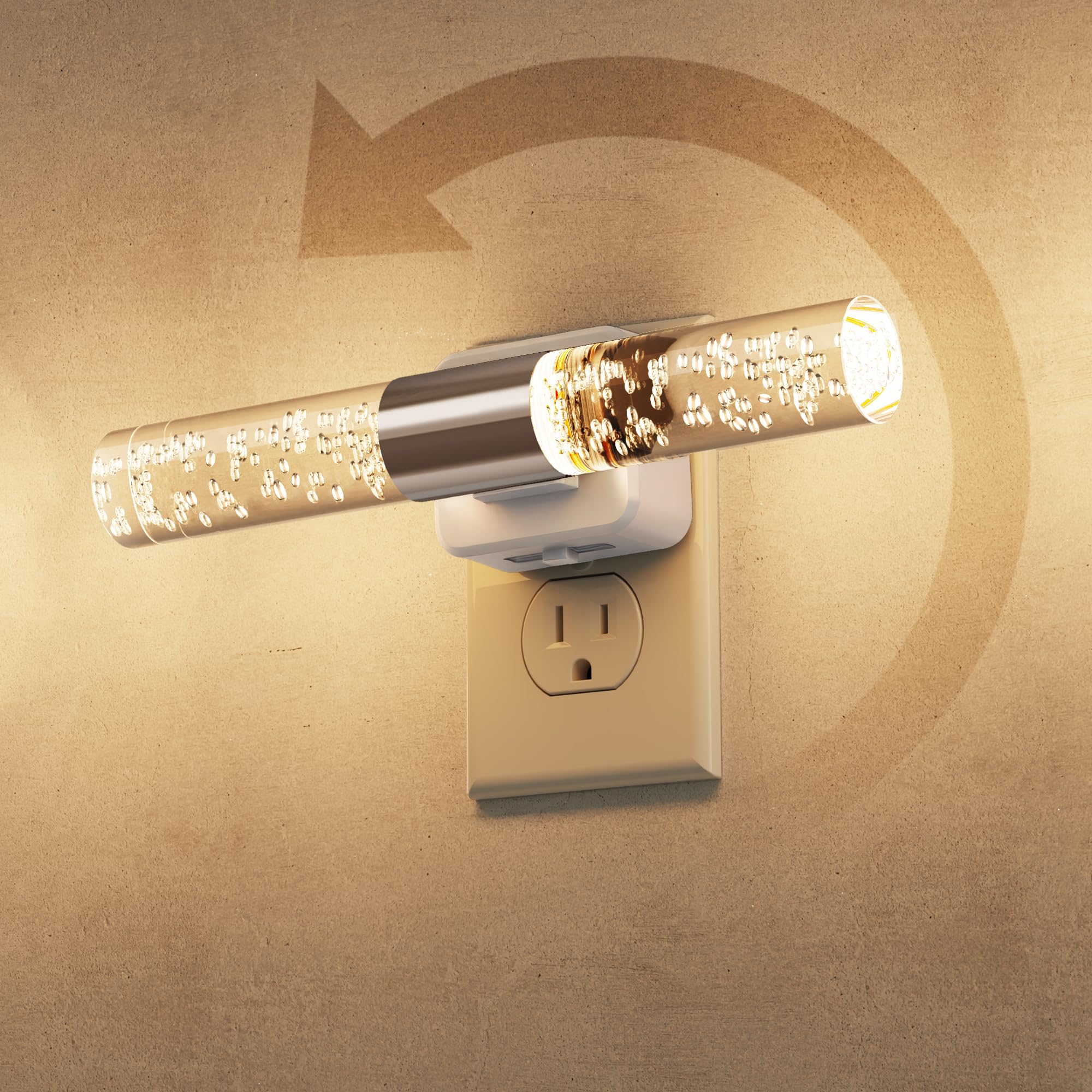 L LOHAS LED night light with wall-sconce style and 180° rotation for flexible placement.