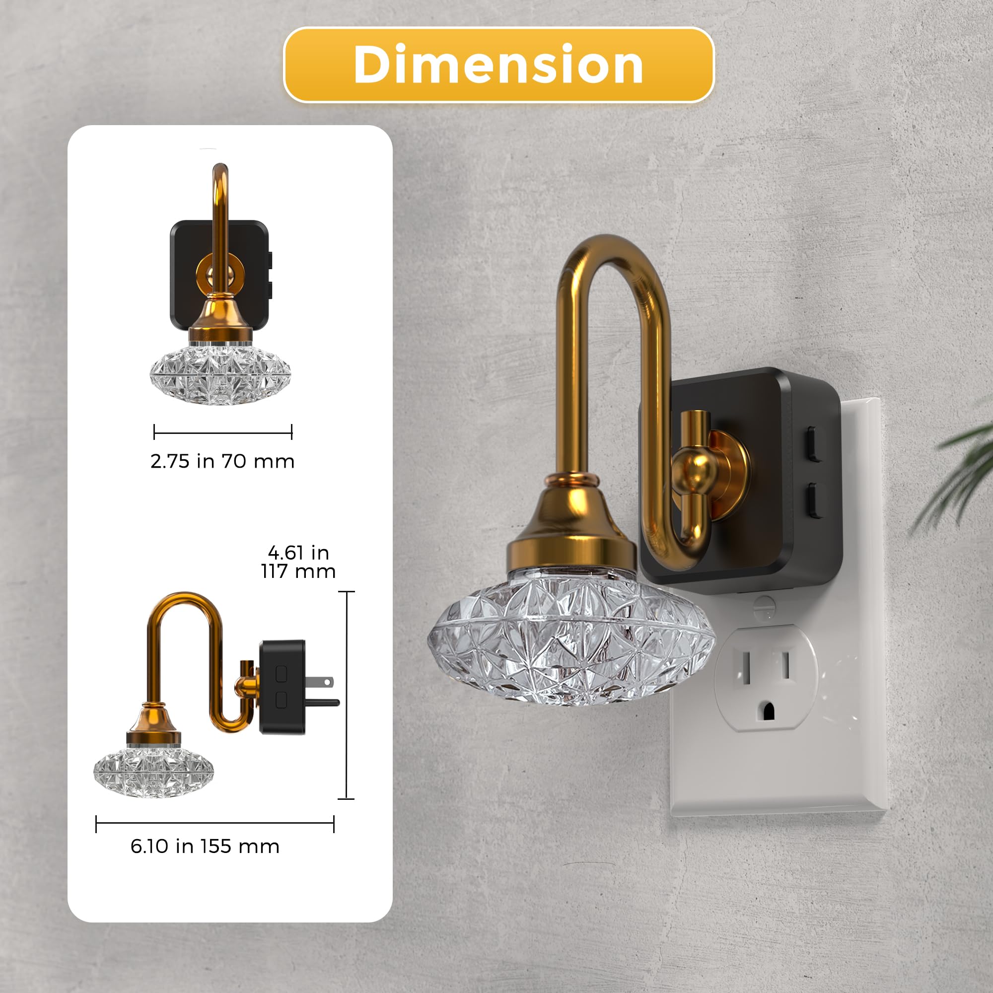 L LOHAS LED night light in warm white 3000K for cozy illumination