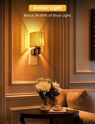 L LOHAS LED night light features a woven shade delivering Boho style.