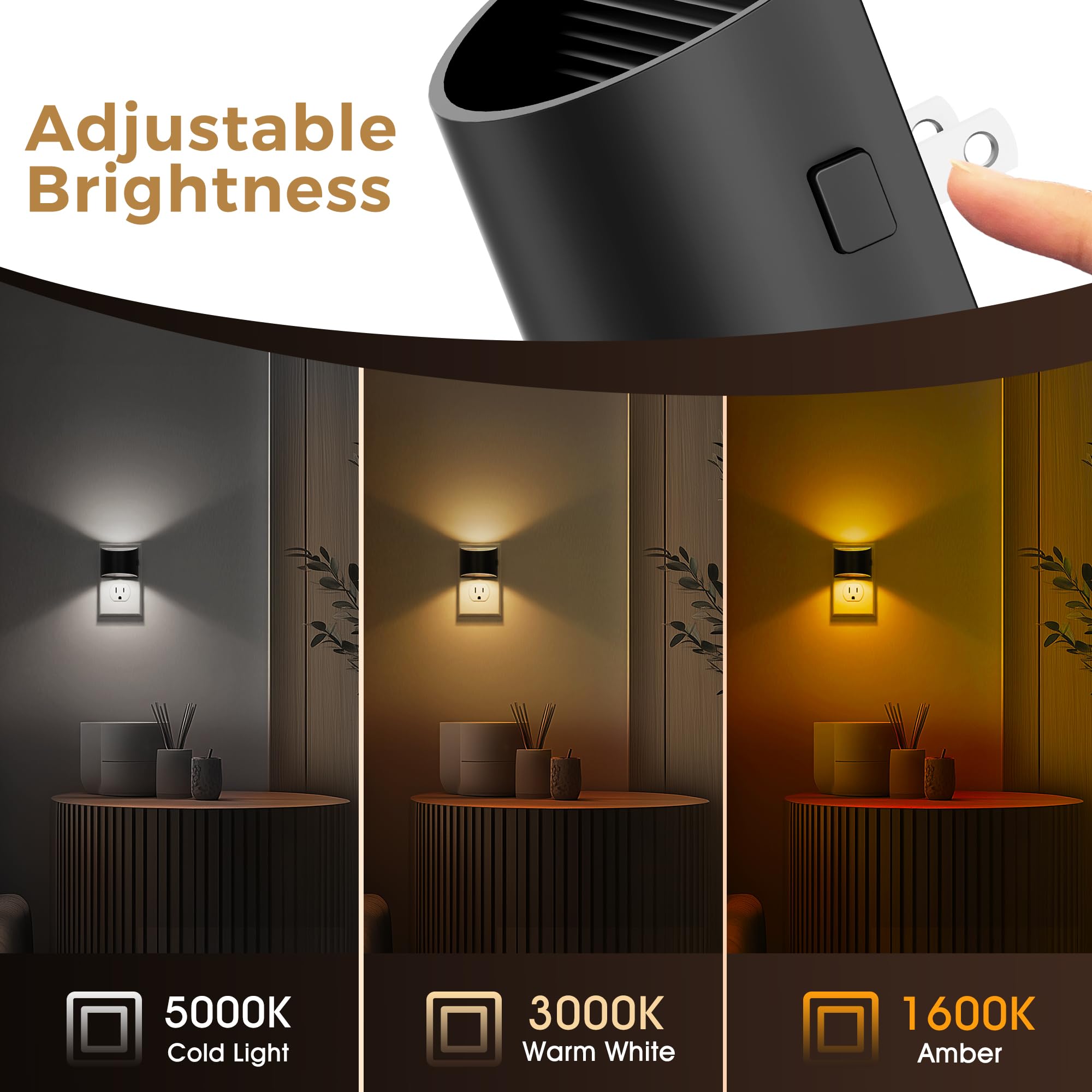 L LOHAS LED dusk-to-dawn sensor night light detects dimness for hands-free use