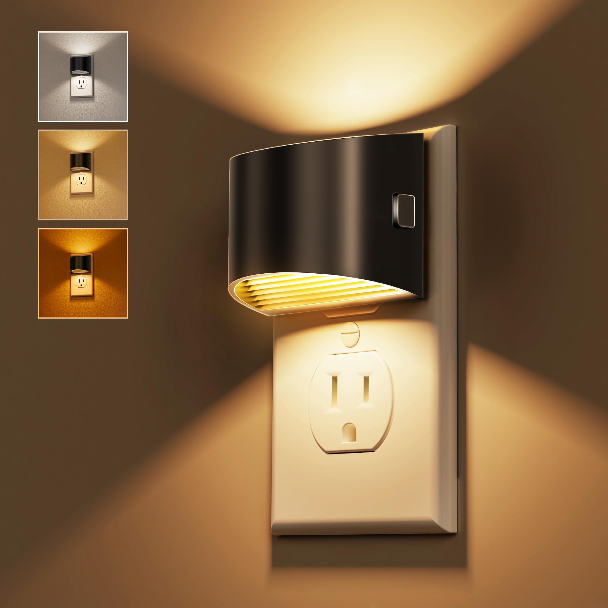 L LOHAS LED night lights plug-in with 3CCT for versatile room lighting