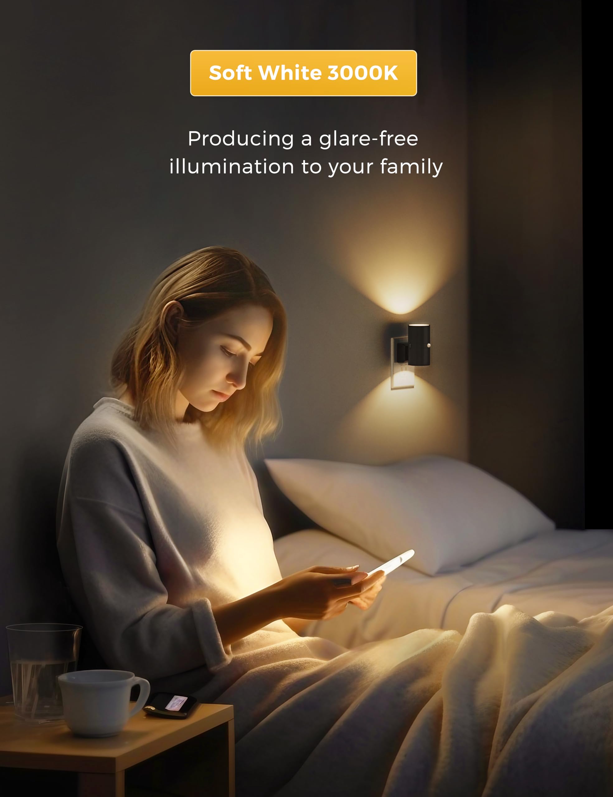 L LOHAS LED plug-in indoor night light ideal for bedrooms and stairs.