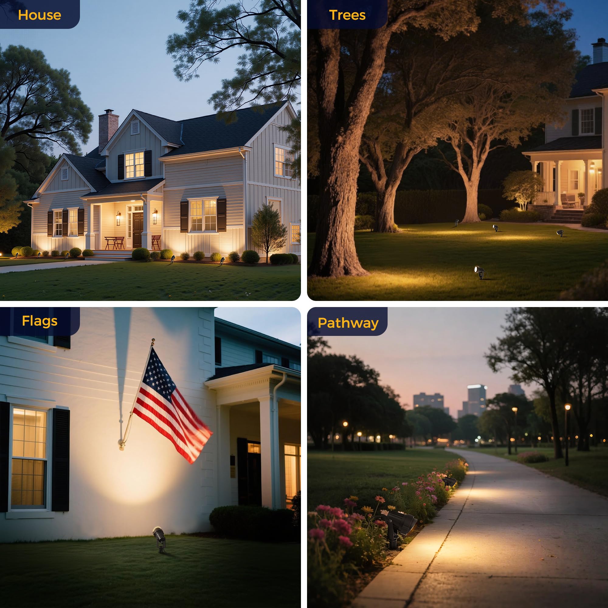 L LOHAS LED plug-in outdoor light for quick setup on walls or decks.
