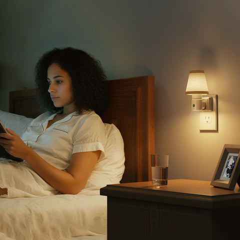 L LOHAS LED plug in design fits outlets without blocking others.