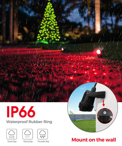L LOHAS LED red spotlight lights the patio with welcoming color.