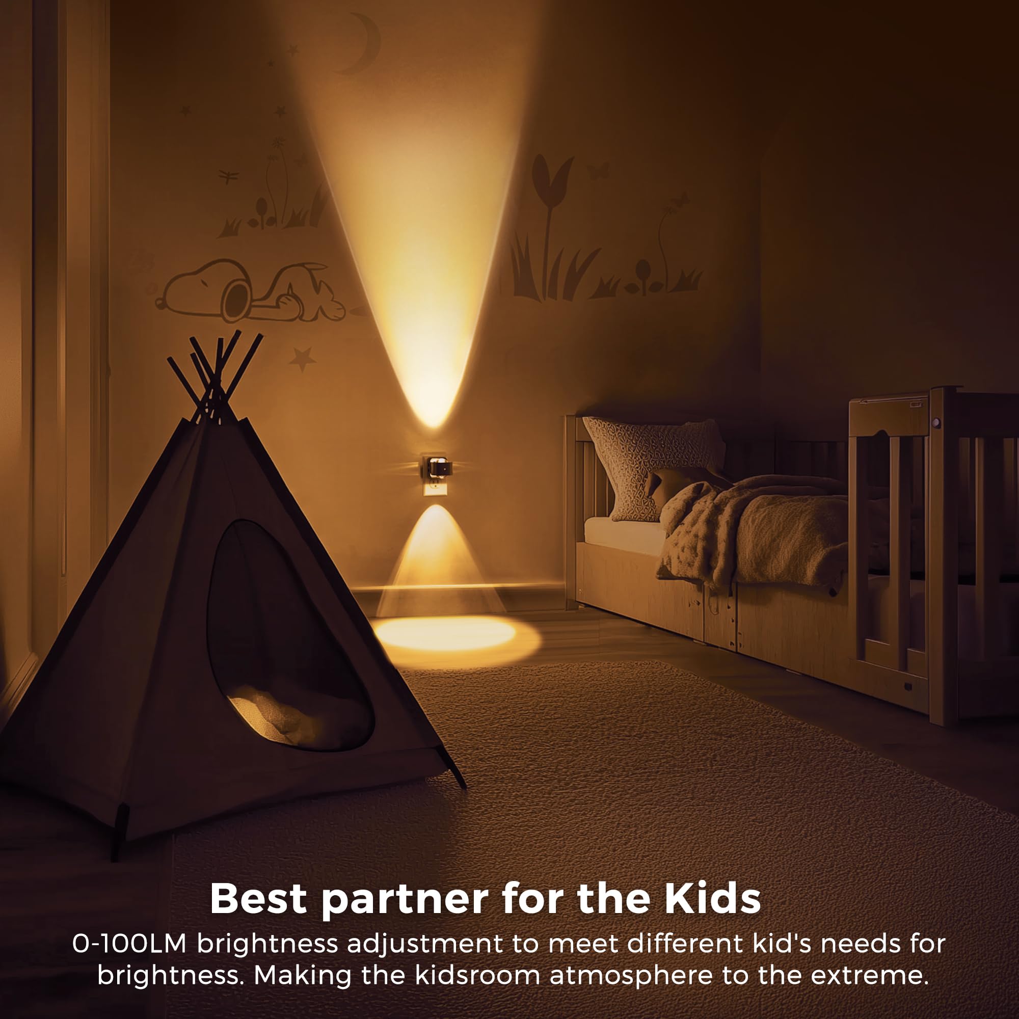 L LOHAS LED 180-degree swivel design keeps the second outlet free.