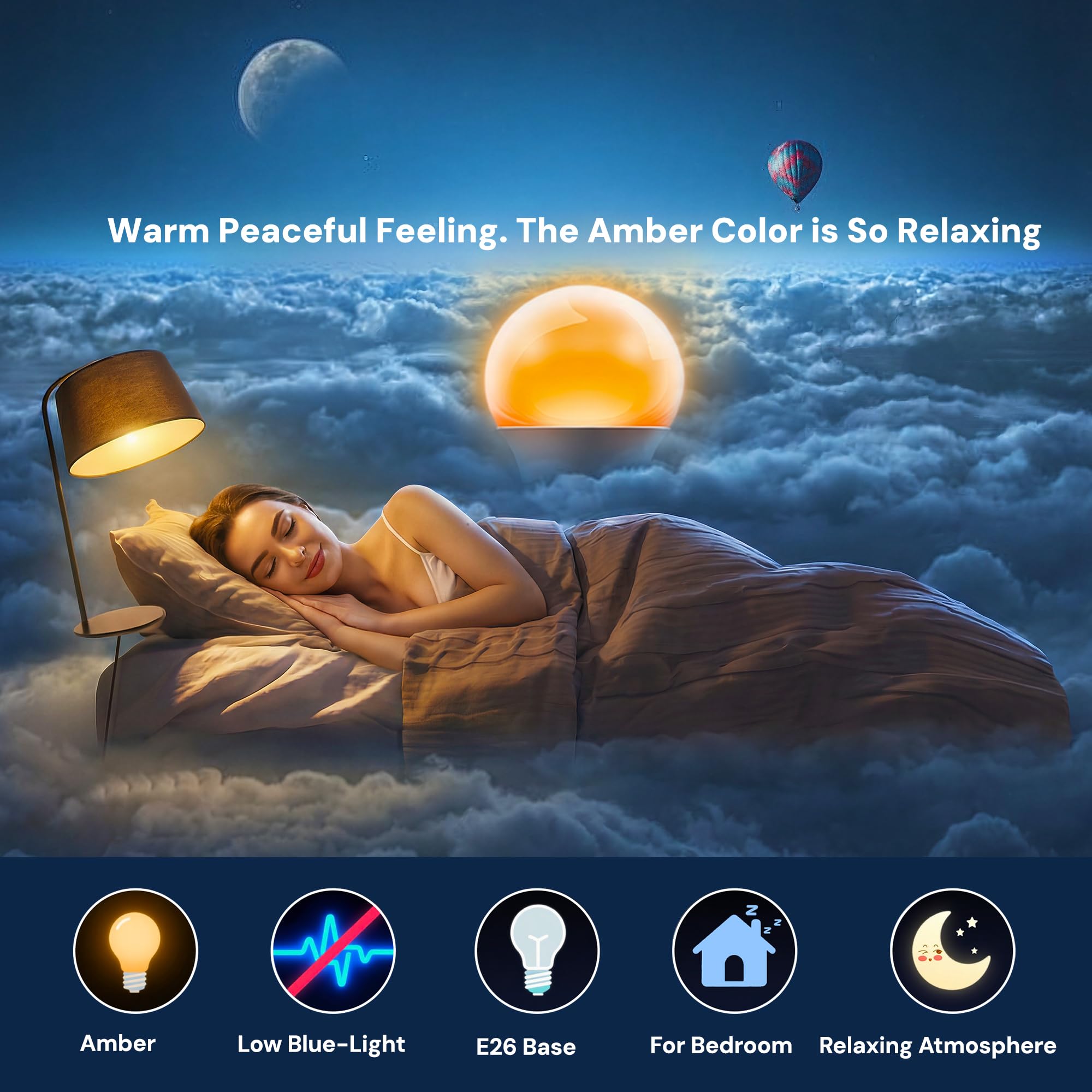 L LOHAS LED amber bulb at 1800K emits sunset-like warmth