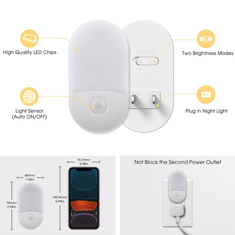 Soft white 3000K glow from L LOHAS LED night light in bedroom