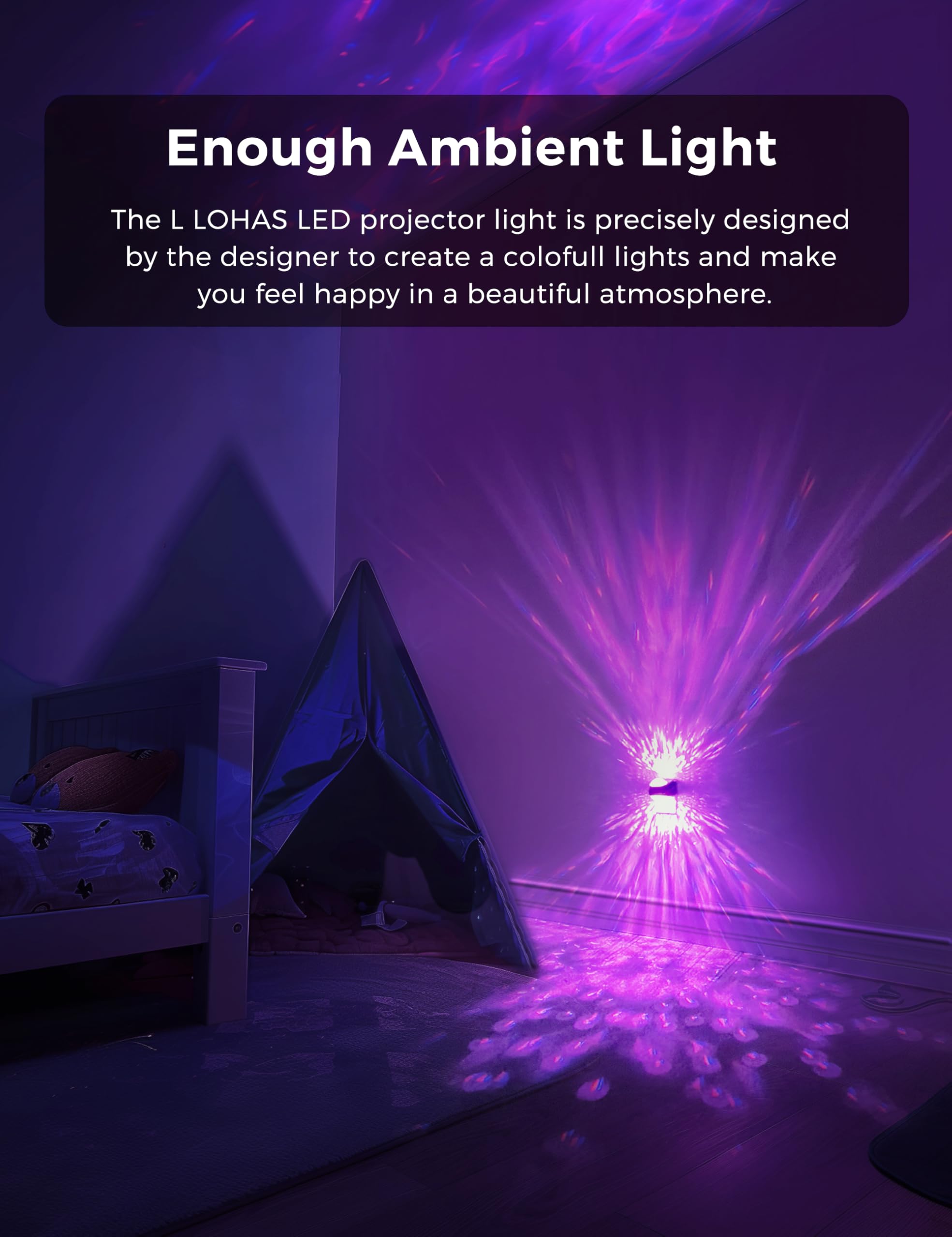 L LOHAS LED star projector galaxy projection on walls and ceiling