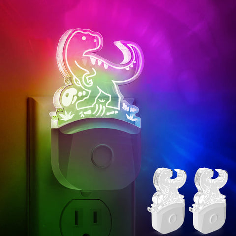 L LOHAS LED Velociraptor night light in RGB colors brightens a kid's room