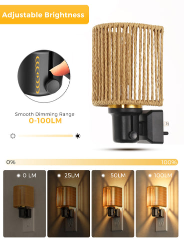 L LOHAS LED wall-plug night light emits a 3000K soft glow.