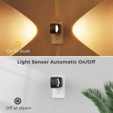 L LOHAS LED wall-plug night light, 180° swivel, easy placement.
