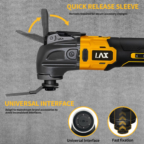 L1NXIXI quick-change-blade-system for fast, tool-free blade swaps during projects.
