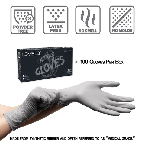 Multi-functional L3 nitrile gloves for hair cutting and styling tasks.