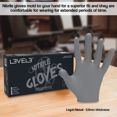 L3 Level 3 gloves highlight latex-free design suitable for sensitive skin.