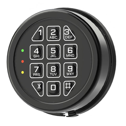 La Macaza electronic safe lock keypad front view highlights durable protection.