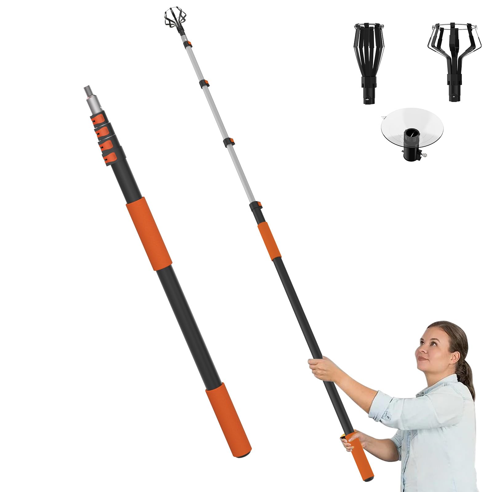 LAANPOLE 20FT reach light bulb changer extending to high ceilings safely for bulb replacement.