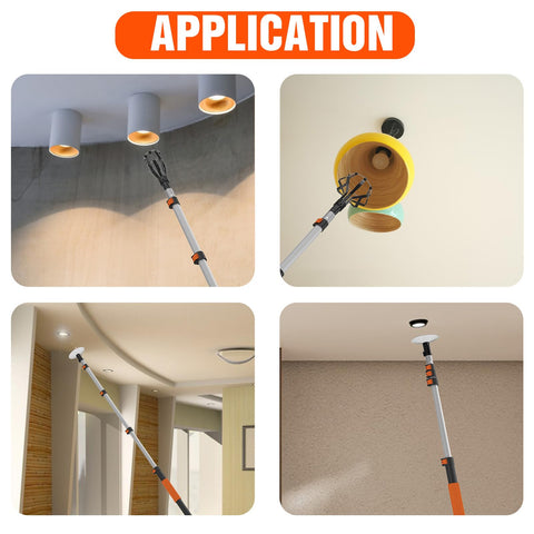 LAANPOLE ergonomic non-slip grip improves comfort during use on tall fixtures.