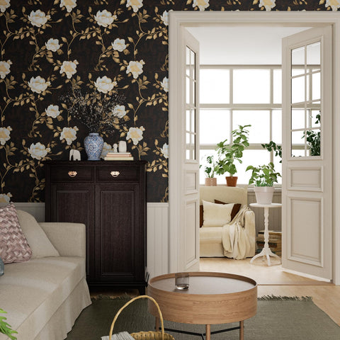 Laaste wallpaper on a shelf for a fast room refresh.