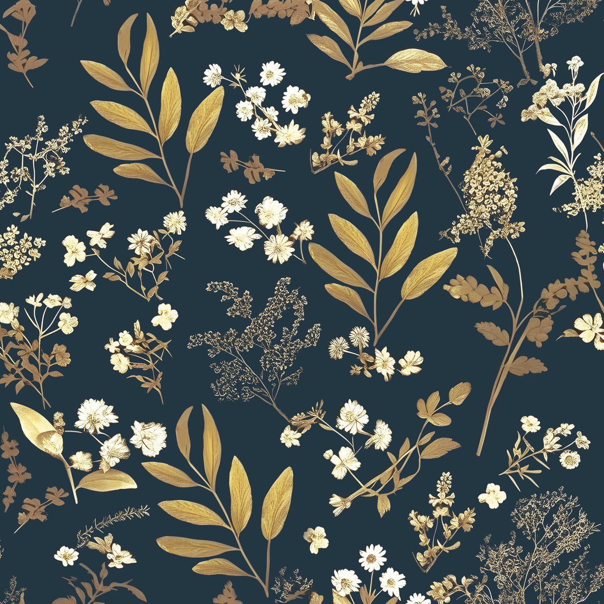 Laatse dark blue leaf wallpaper roll for seamless walls with easy peel-and-stick