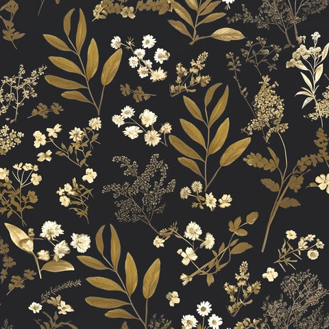Laatse Gothic wallpaper roll view showcases bold dark floral pattern for dramatic walls.