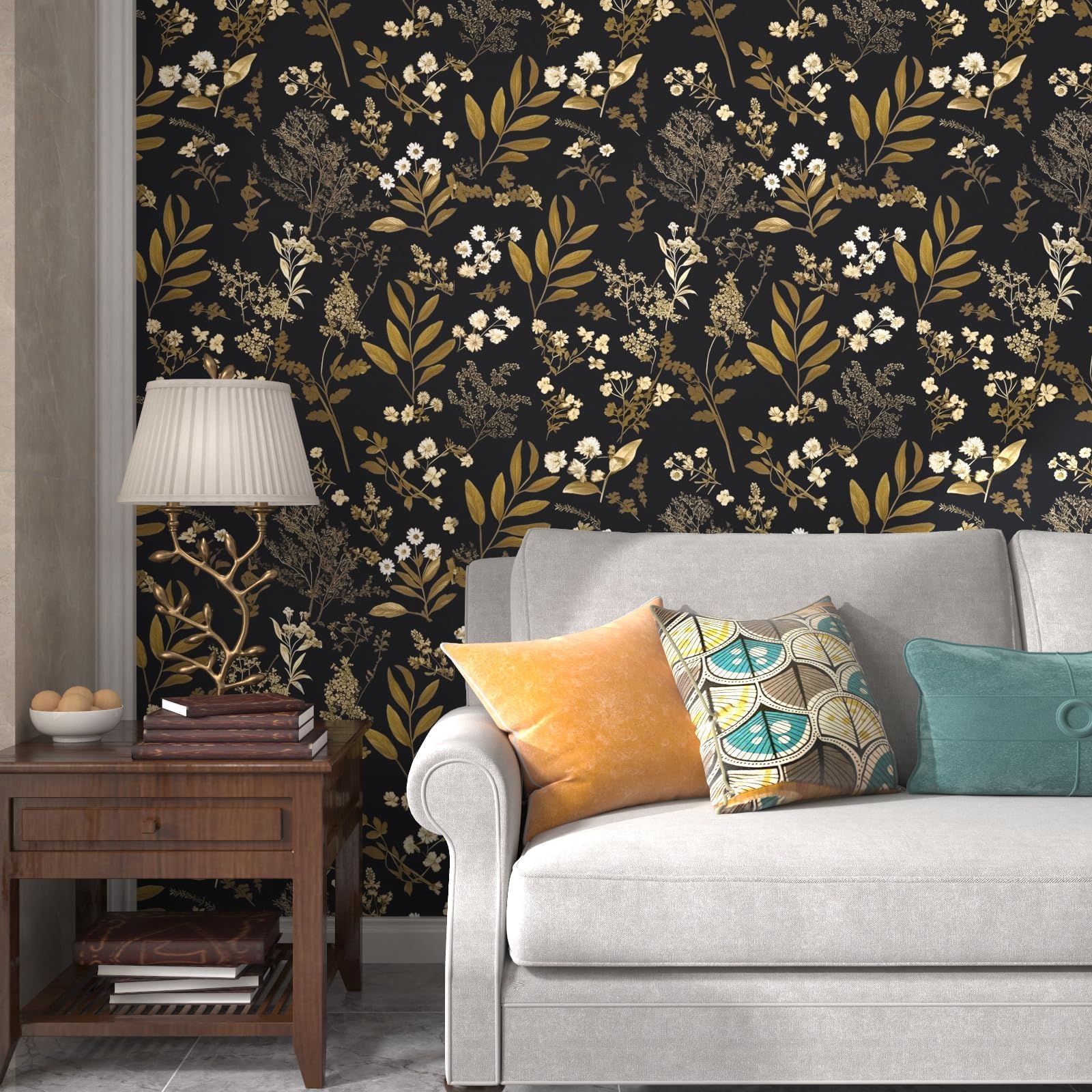 Laatse wallpaper on a bedroom wall for chic decor ideas.