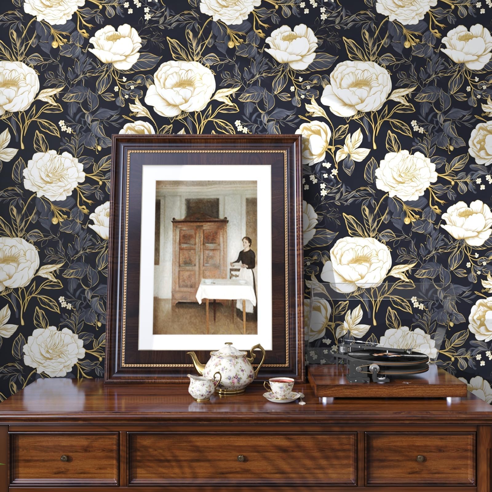 Laatse waterproof vinyl wallpaper resists moisture for easy cleaning and care.