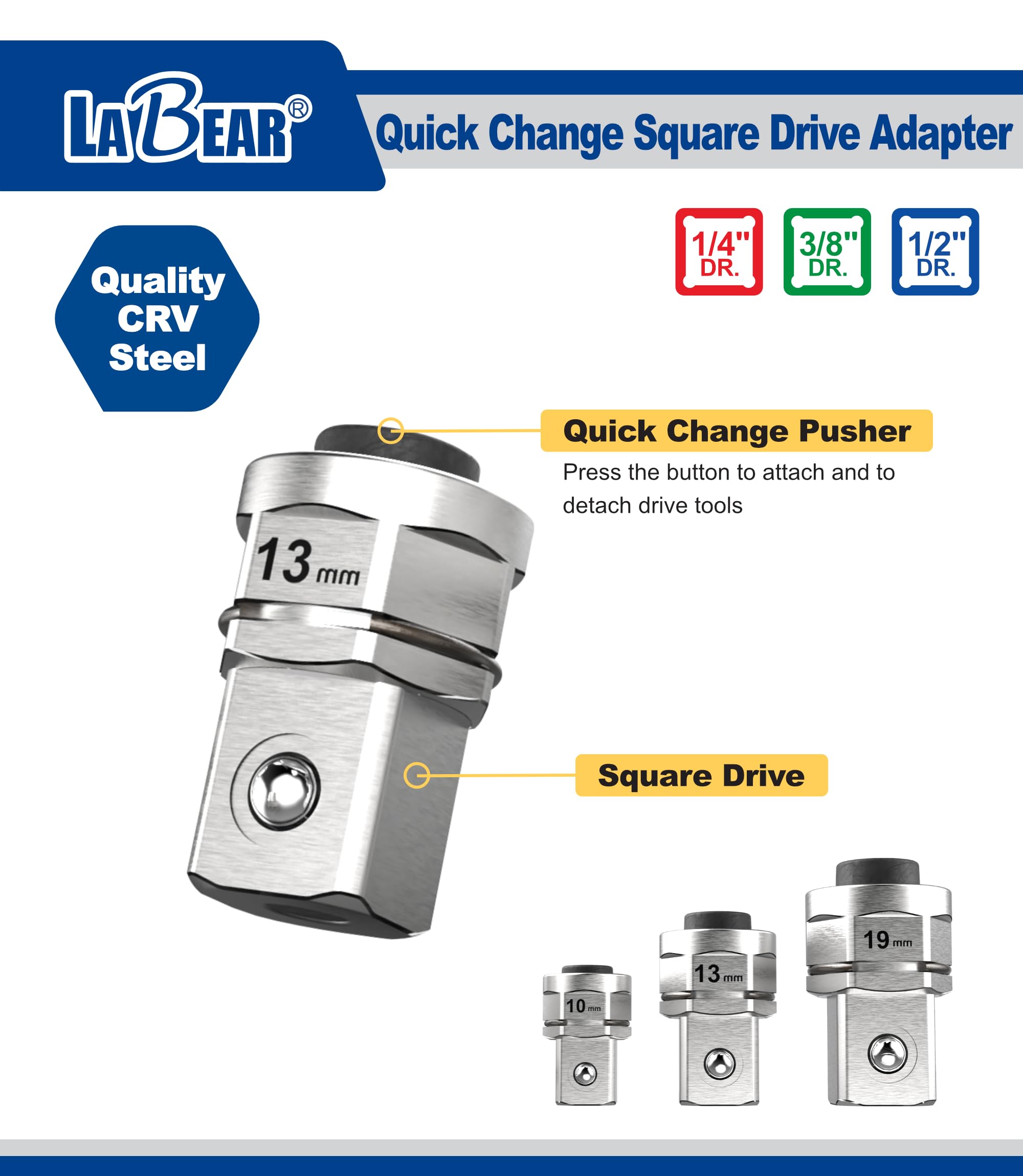 LABEAR 2-in-1 design in use, converts wrench to slim ratchets