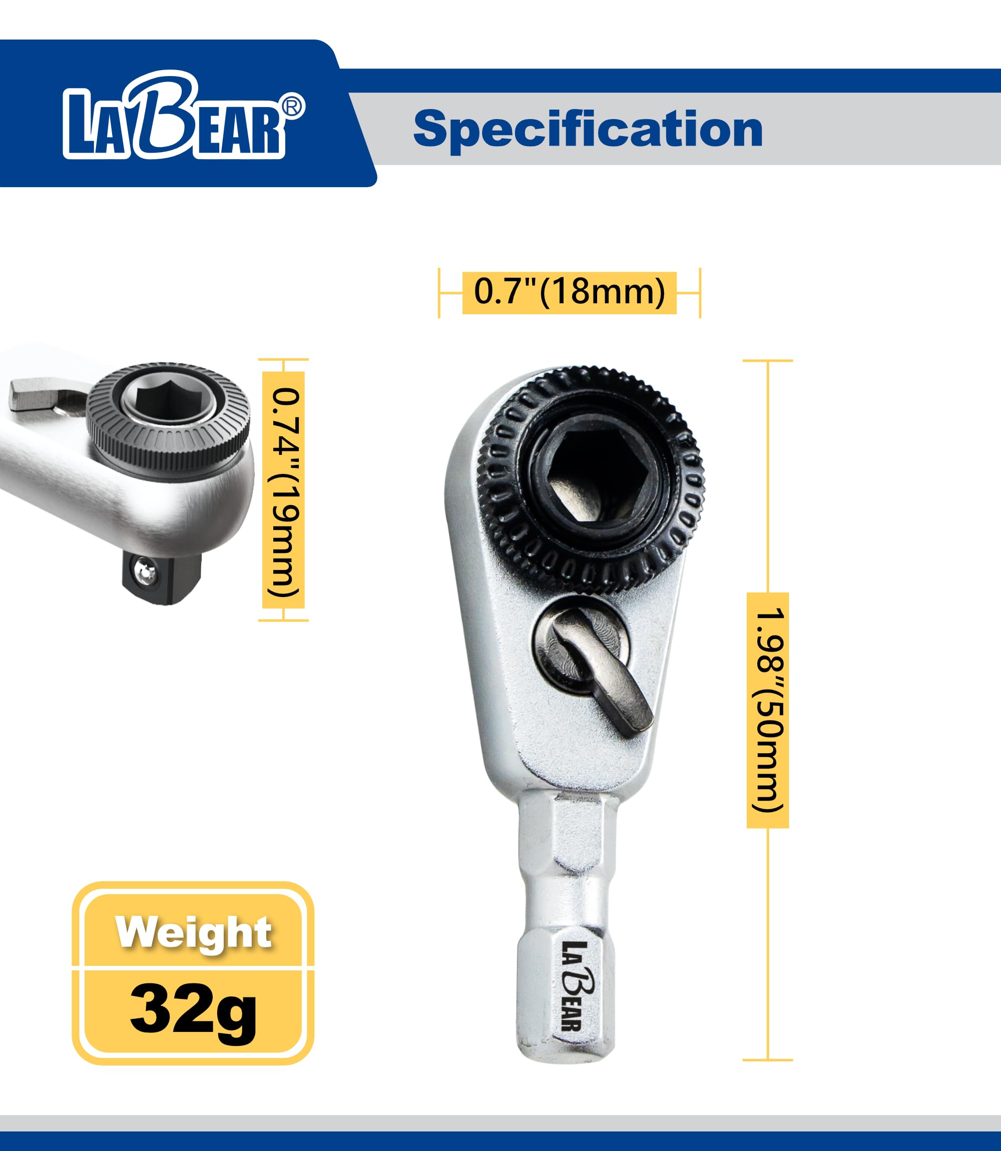 LABEAR magnetic 1/4-inch hex bit holder keeps bits secure during work.