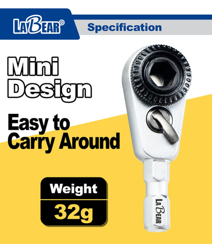 LABEAR reversible ratcheting mechanism delivers smooth forward and reverse operation.