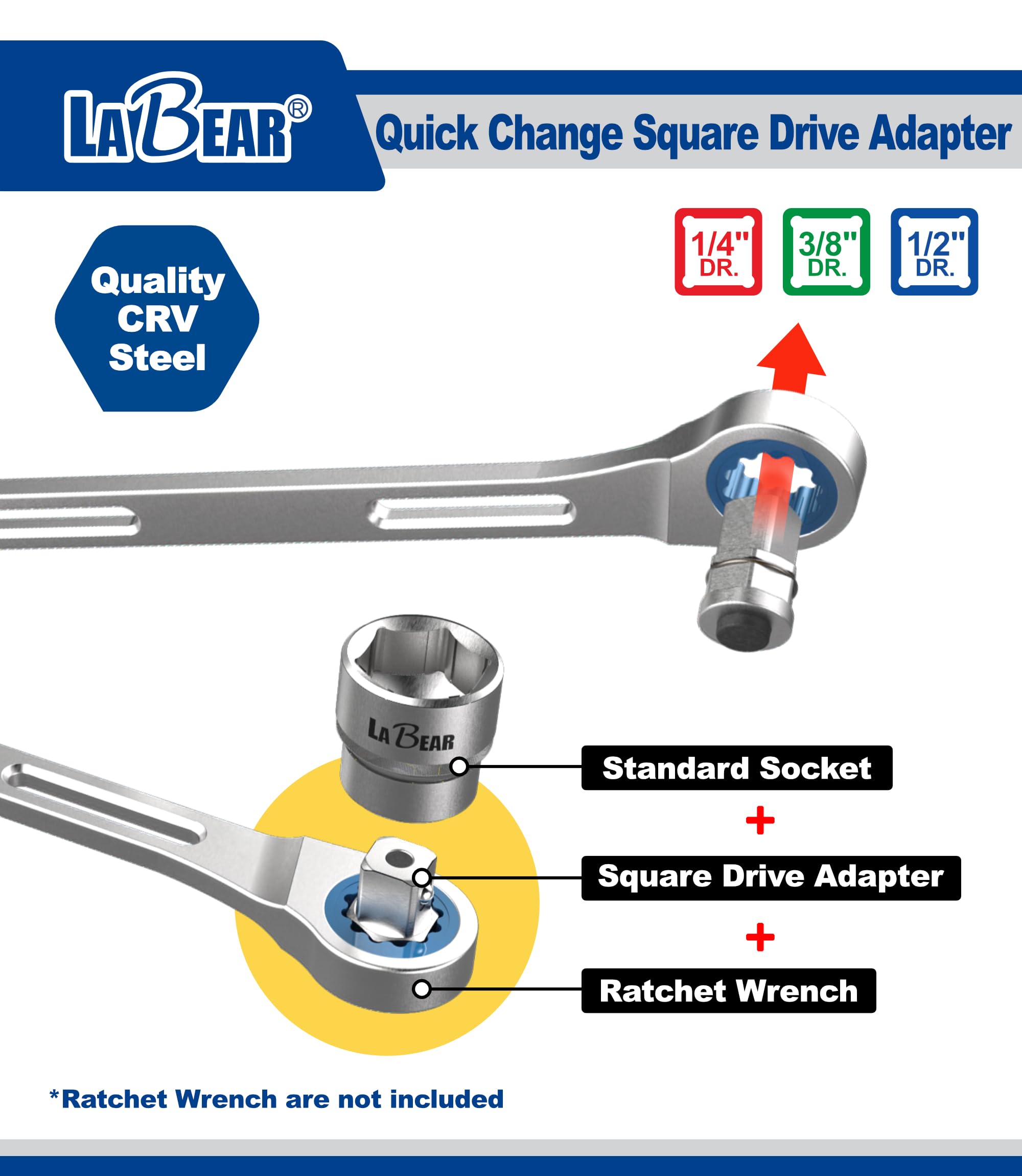 LABEAR wobble-end adapter eliminating wobble for angled access