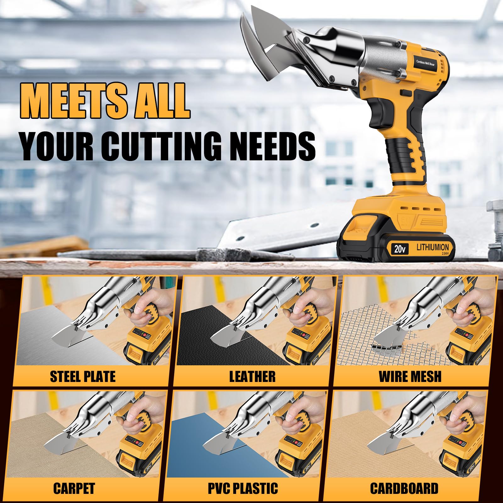 Labfintom cordless shear delivers up to 221 ft-lbs torque for heavy cutting tasks.