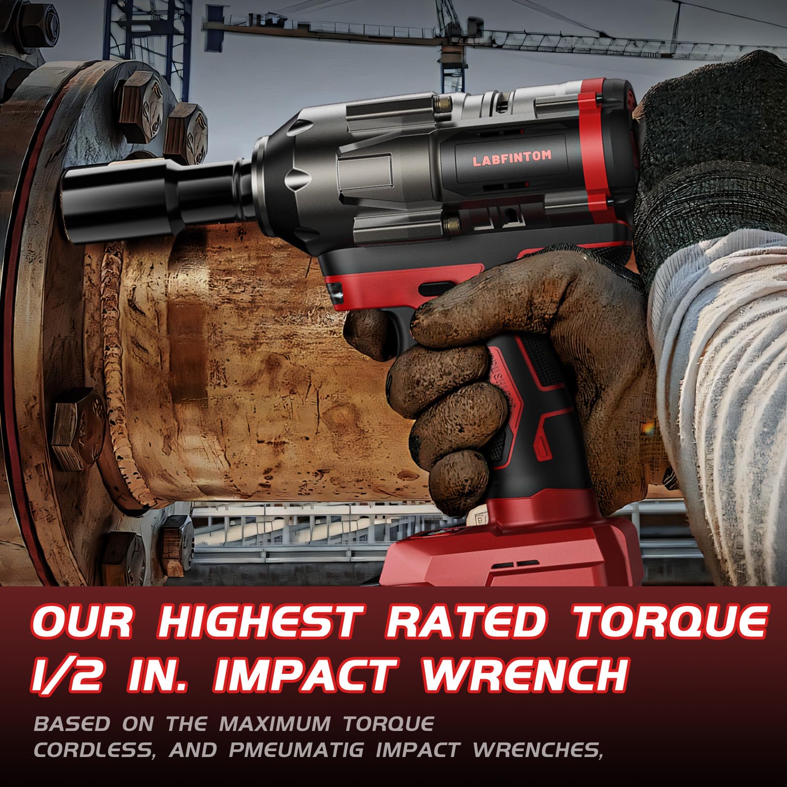Labfintom Milwaukee 18V impact wrench LED light for dark workspaces