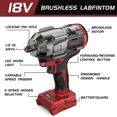 Labfintom Milwaukee 18V impact wrench torque specs visual emphasizes high tightening power