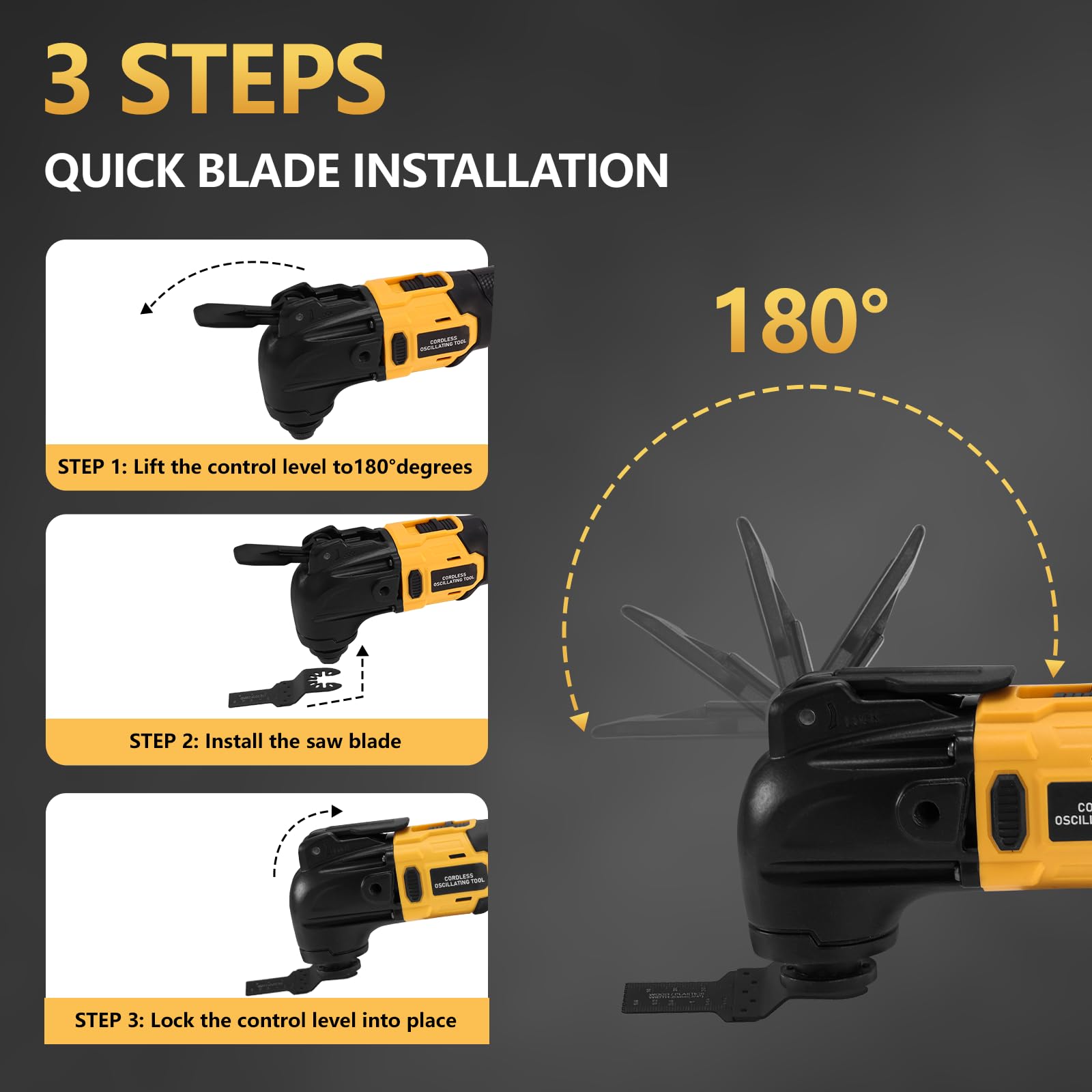 Labfintom 4-degree oscillation angle for tight corner cuts.