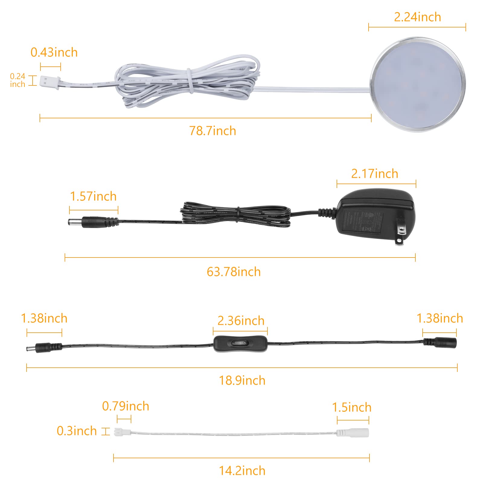 Easy installation of LABOREDUCER puck light kit with screws and adhesive.