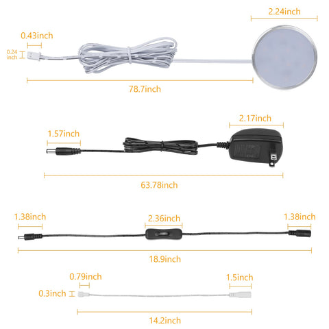 Easy installation of LABOREDUCER puck light kit with screws and adhesive.