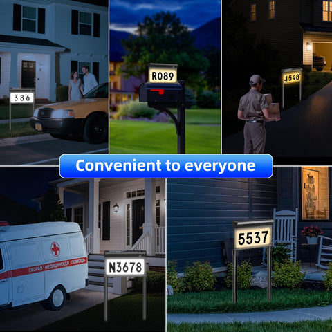 Lacasa address sign mount to mailbox or wall for flexible placement.