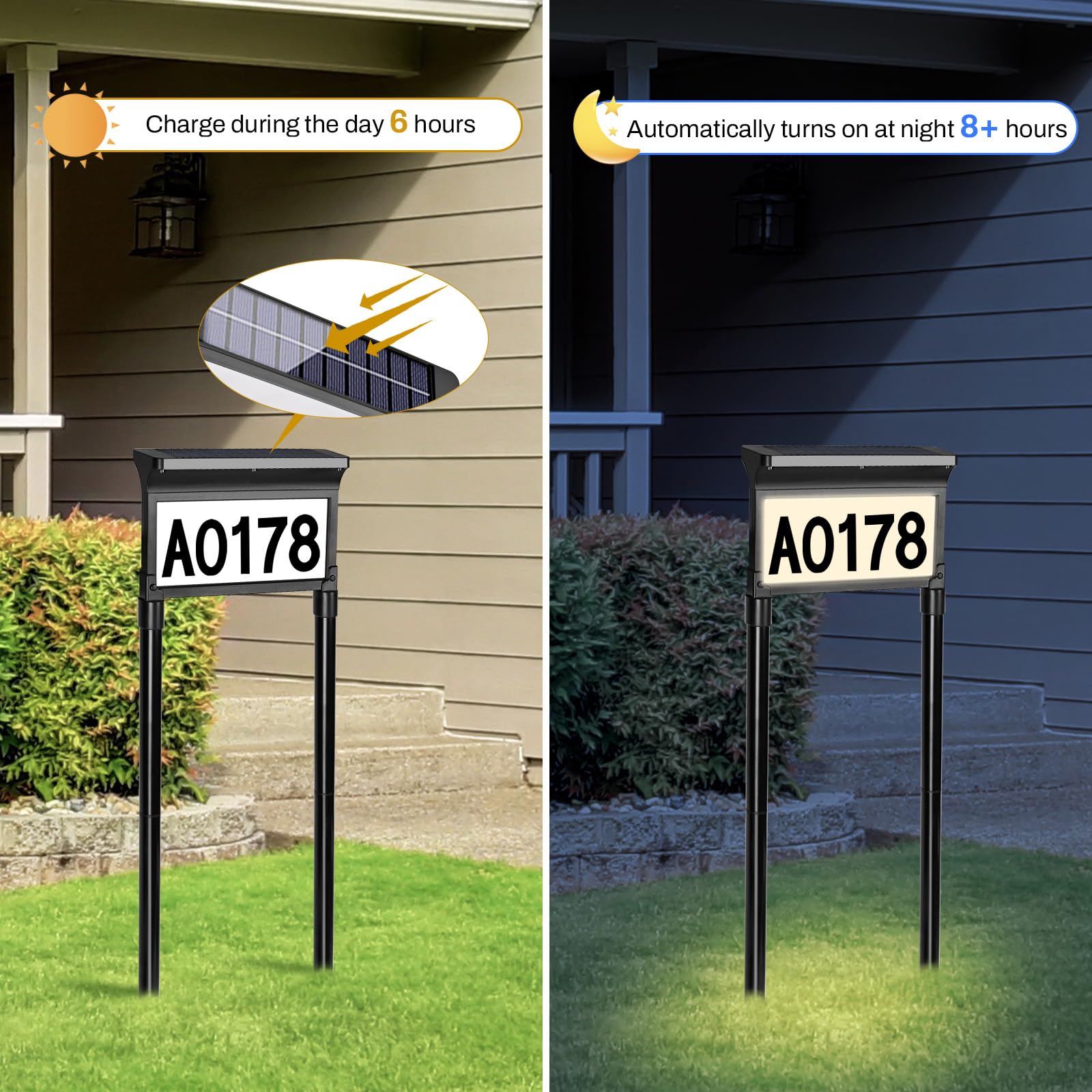 Lacasa Solar Address Signs 2700K warm white color temperature option
