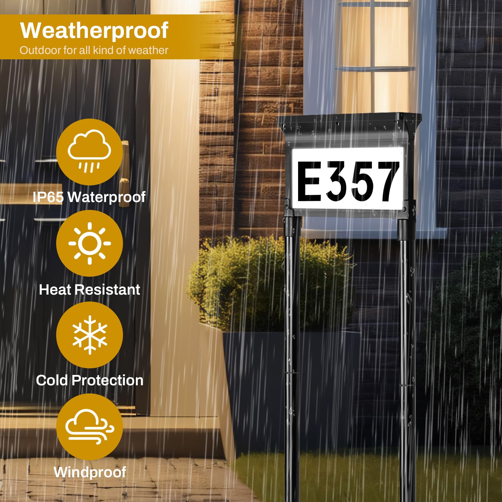 Lacasa Solar Address Signs 4500K natural white color temperature option