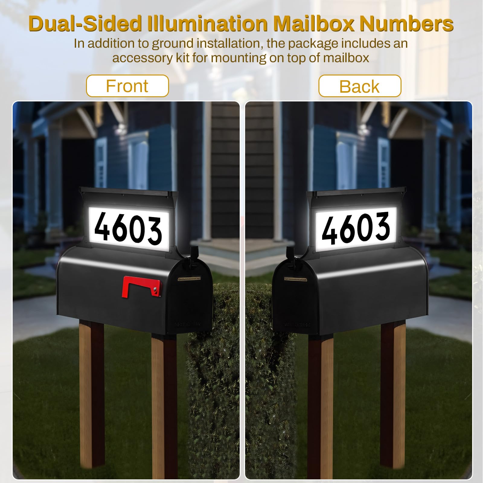 Lacasa Solar Address Signs 6000K cool white color temperature option