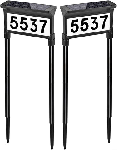 Lacasa Solar Address Signs front view glows for clear house numbers at night