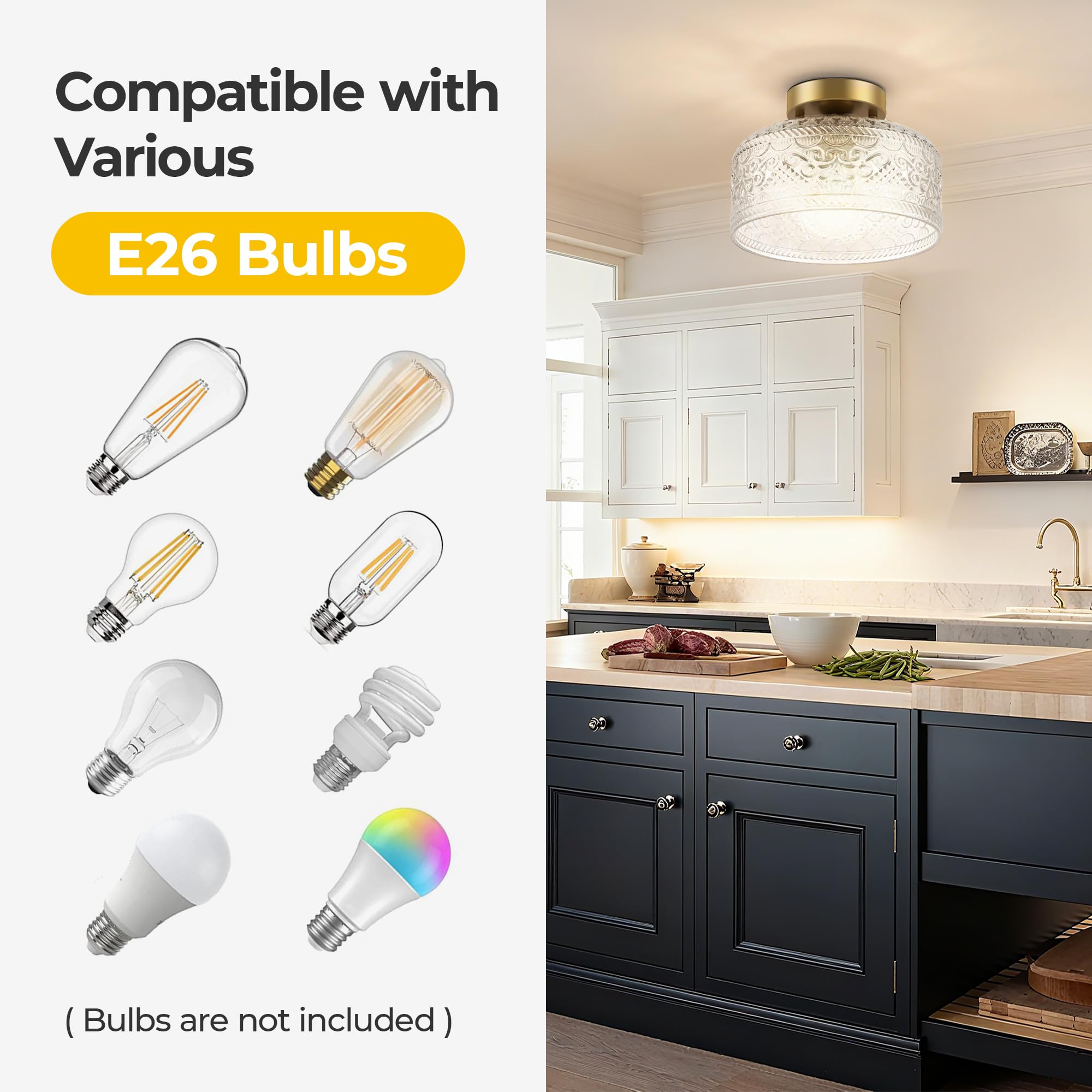 LACCEN gold base fixture showcasing modern industrial style in bedrooms or kitchens