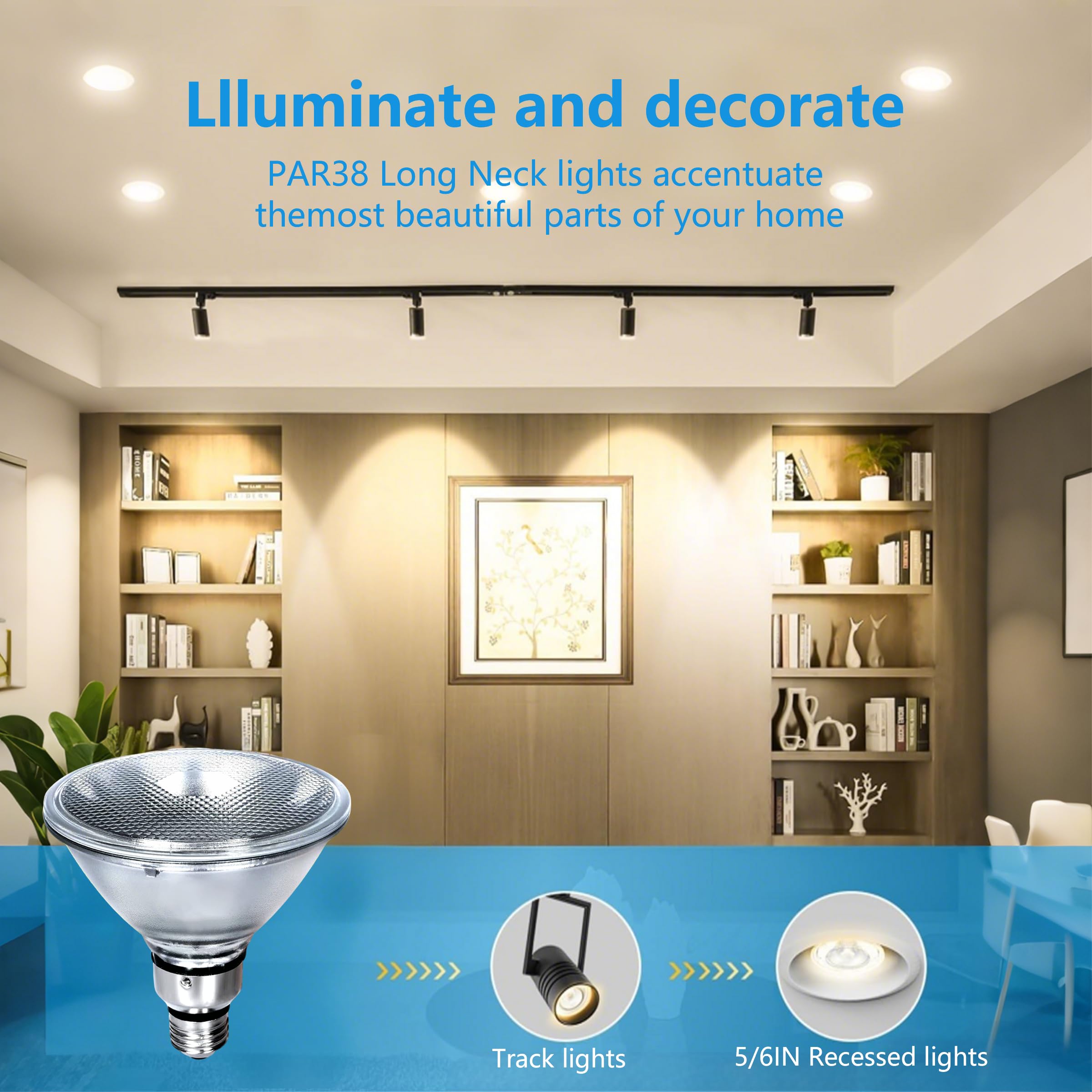 Lachesan PAR38 2700K warm white bulb producing cozy glow