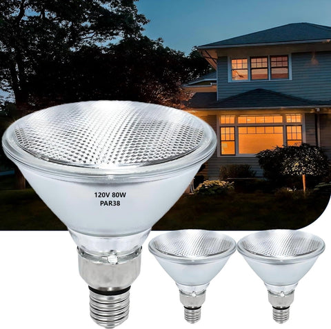 Lachesan PAR38 bulb front view showing warm glow for indoor spaces