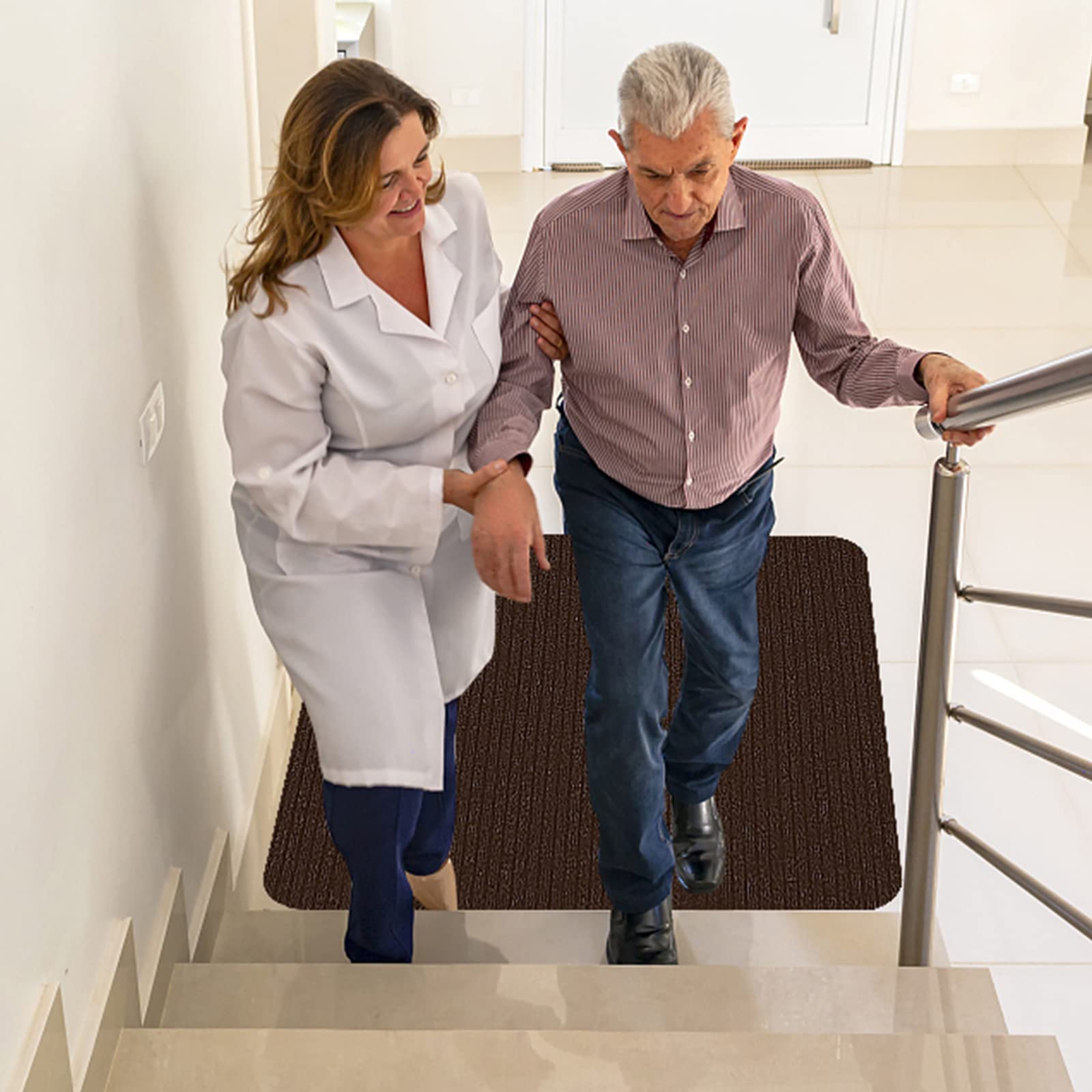 Lacut stair treads ideal for entryways and landings.