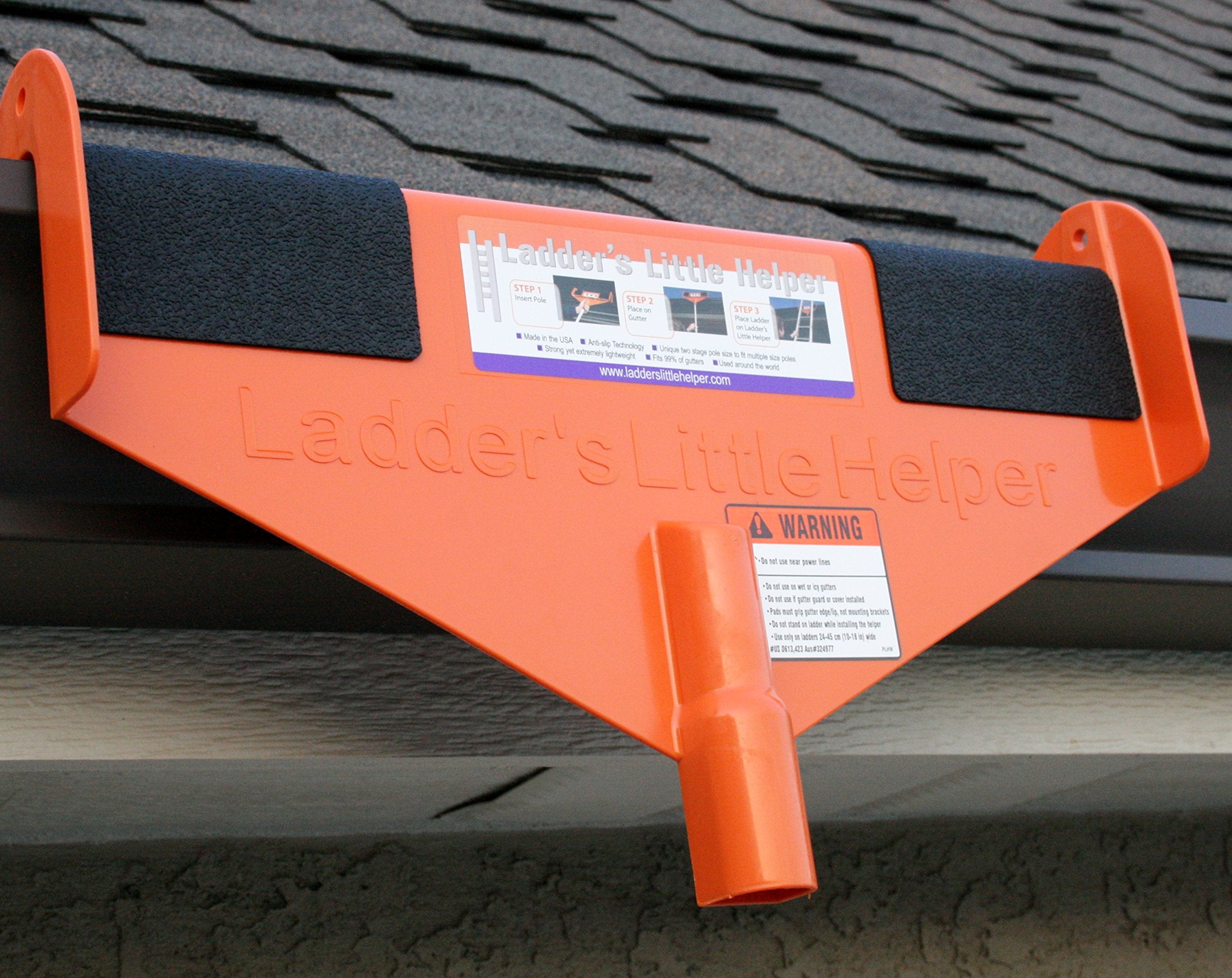 Ladder's Little Helper fits 99% of gutters for universal use.