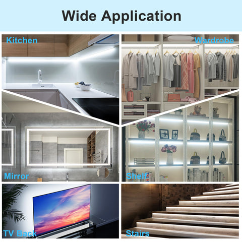 LAFULIT kitchen lighting kit enhances cabinet visibility and ambiance.