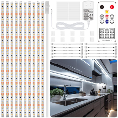 LAFULIT under cabinet lights with remote control for quick, adjustable brightness.