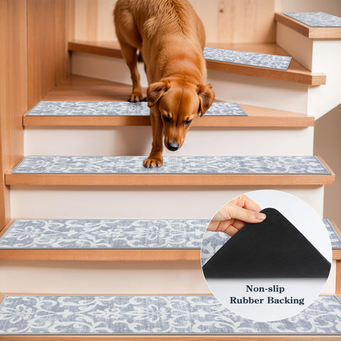 Lahome washable stair treads easy to deep clean and refresh.